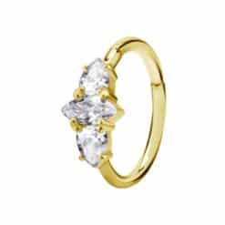 HINGED CONCH RING SET W. CUBIC ZIRCONIA