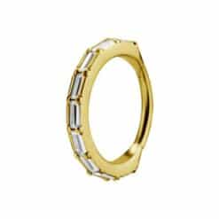 HINGED CONCH RING SET W. BAGUETTE CUBIC ZIRCONIA