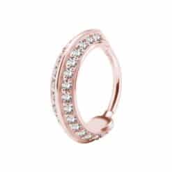 HINGED CONCH RING SET W. CUBIC ZIRCONIA
