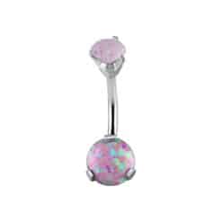 DOUBLE JEWELLED 8/5MM LAB CREATED OPAL BANANA (DIAMOND CUT/PRONG SET)
