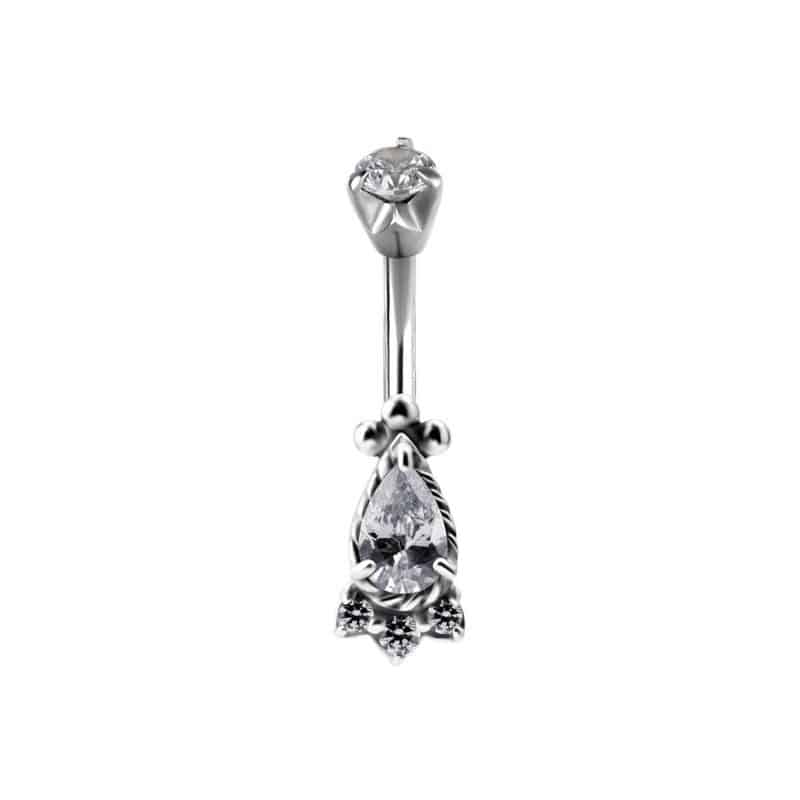 TRIBAL DOUBLE JEWELLED BANANA SET W.CUBIC ZIRCONIA