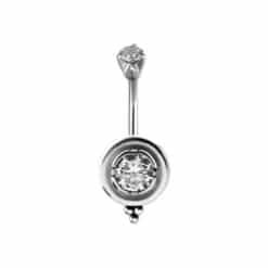 TRIBAL DOUBLE JEWELLED BELLY BANANA SET W. 6MM CUBIC ZIRCONIA