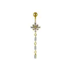 TRIBAL DOUBLE JEWELLED BANANA SET W.CUBIC ZIRCONIA