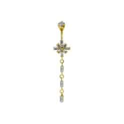 TRIBAL DOUBLE JEWELLED BANANA SET W.CUBIC ZIRCONIA