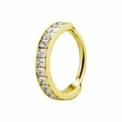 HINGED RING SET W. SQUARE CUBIC ZIRCONIA