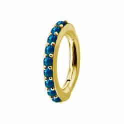 OVAL BELLY CLICKER SET W. LAB CREATED OPAL