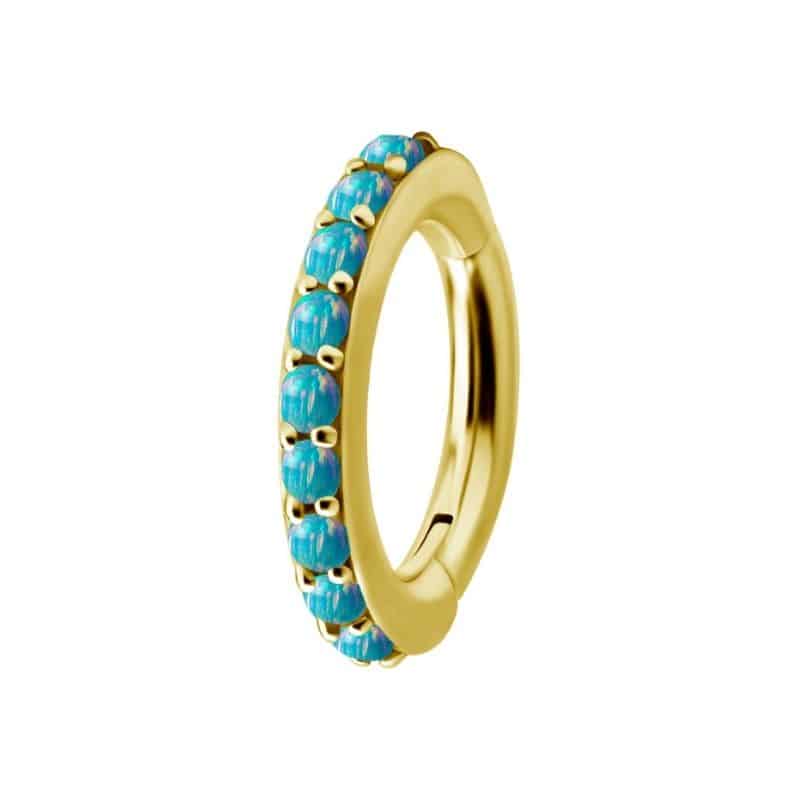 OVAL BELLY CLICKER SET W. LAB CREATED OPAL – Bild 19