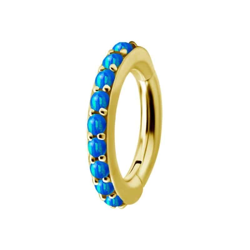 OVAL BELLY CLICKER SET W. LAB CREATED OPAL – Bild 15