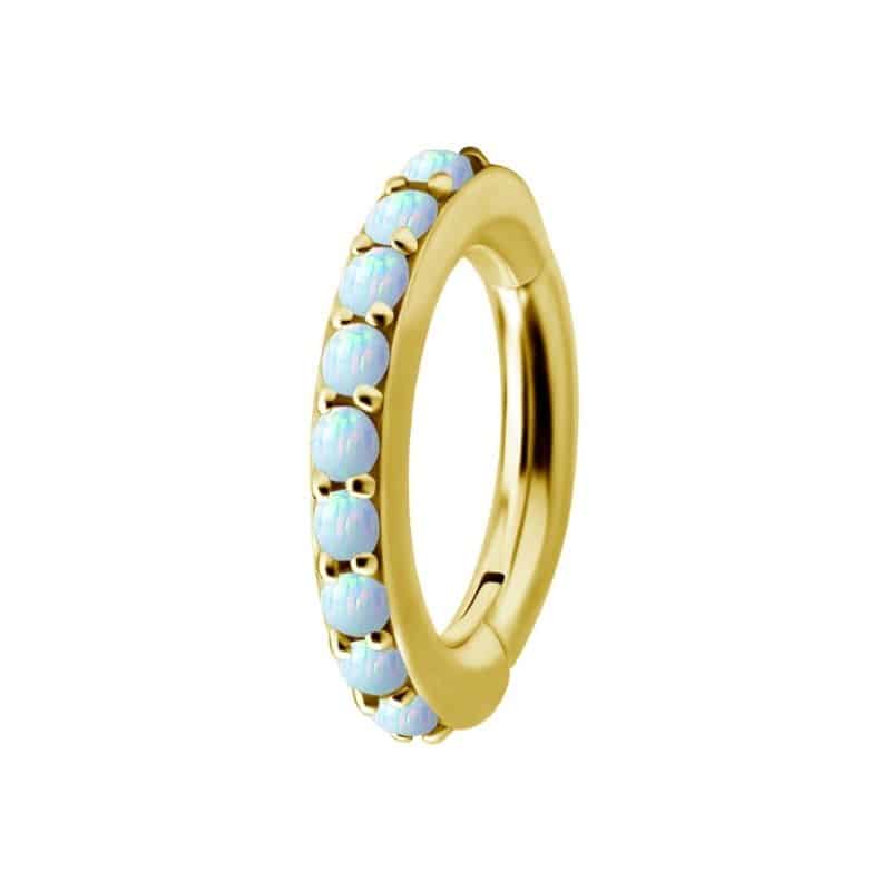 OVAL BELLY CLICKER SET W. LAB CREATED OPAL – Bild 13