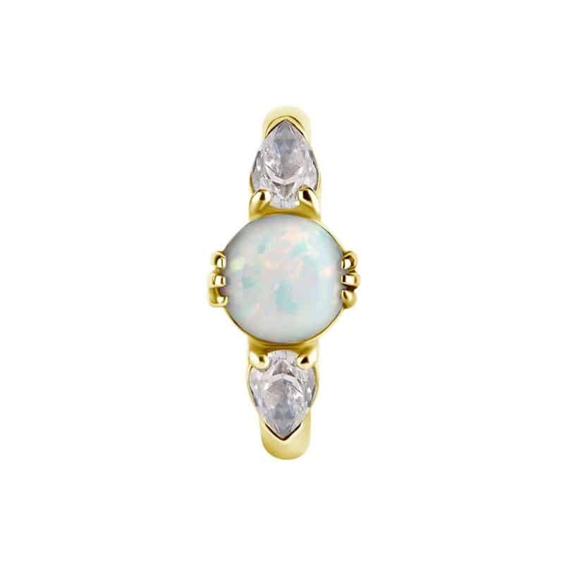 OVAL BELLY CLICKER SET W. LAB CREATED OPAL & PREMIUM ZIRCONIA – Bild 12