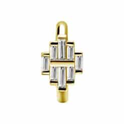 OVAL BELLY CLICKER SET W.CUBIC ZIRCONIA