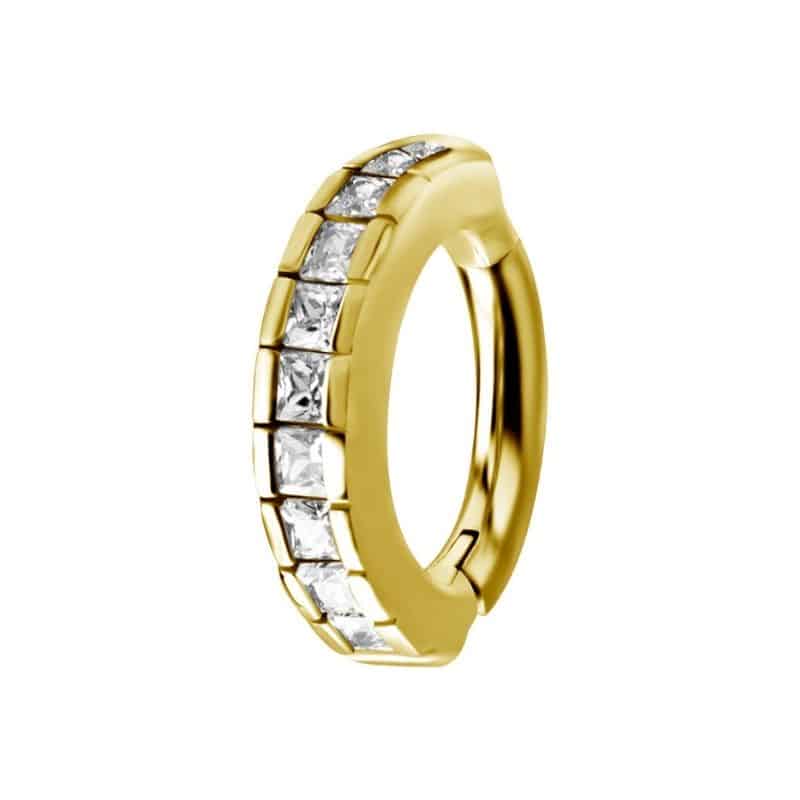 OVAL BELLY CLICKER SET W.CUBIC ZIRCONIA