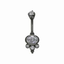 TRIBAL DOUBLE JEWELLED BANANA SET W. CUBIC ZIRCONIA