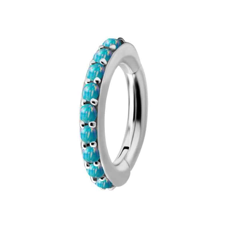 OVAL BELLY CLICKER SET W. LAB CREATED OPAL – Bild 9