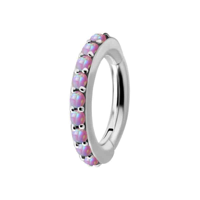 OVAL BELLY CLICKER SET W. LAB CREATED OPAL – Bild 7