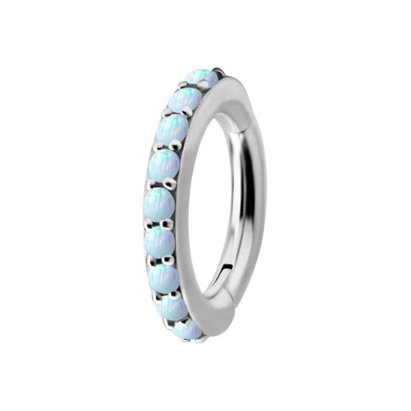 OVAL BELLY CLICKER SET W. LAB CREATED OPAL – Bild 3