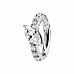 OVAL BELLY CLICKER SET W.CUBIC ZIRCONIA