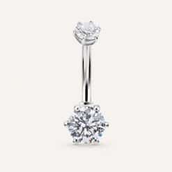18K REAL GOLD INTERNAL BELLY BANANA SET WITH SWAROVSKI® ZIRCONIA