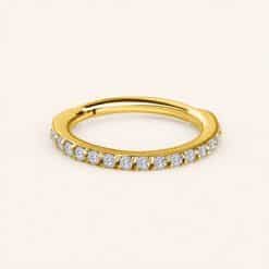 18K REAL GOLD JEWELLED HINGED SEGMENT RING SET WITH PREMIUM ZIRCONIA