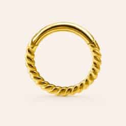 18K REAL GOLD TWISTED ROPE DESIGN HINGED SEGMENT RING