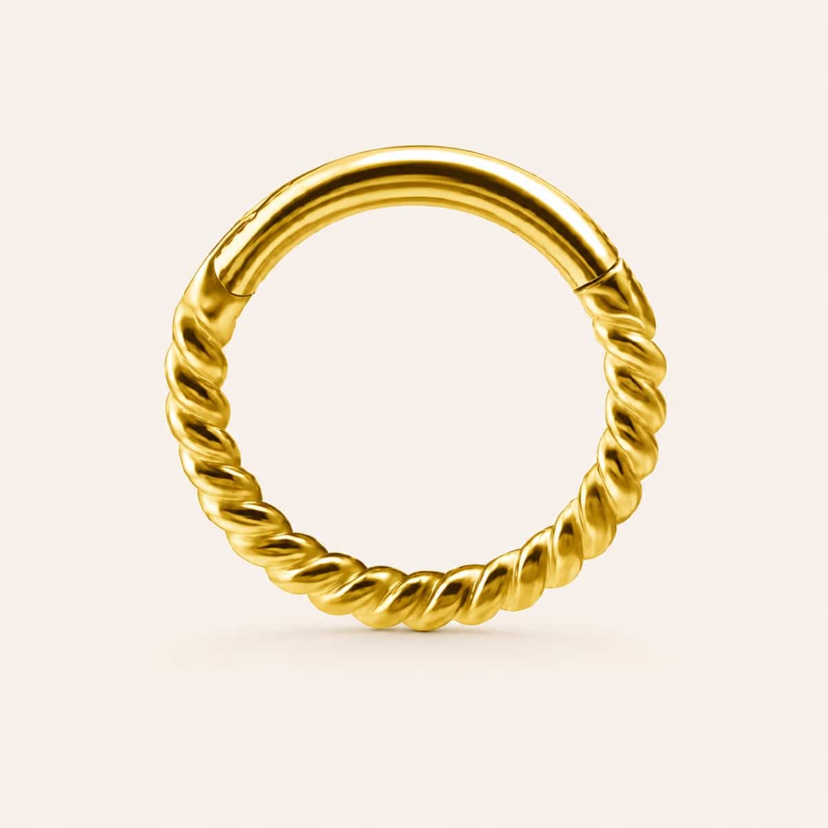 18K REAL GOLD TWISTED ROPE DESIGN HINGED SEGMENT RING