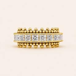 18K REAL GOLD HINGED SEGMENT RING SET WITH PREMIUM ZIRCONIA