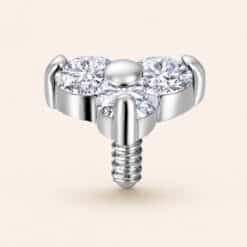 18K REAL GOLD INTERNAL TRINITY ATTACHMENT SET WITH GEMSTONE (LAB CREATED DIAMONDS/ NANO GEM, SAPHIRE OR RUBY)
