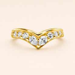 18K REAL GOLD HINGED CONCH RING SET WITH PREMIUM ZIRCONIA
