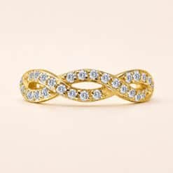 18K REAL GOLD HINGED INFINITY CONCH RING SET WITH PREMIUM ZIRCONIA