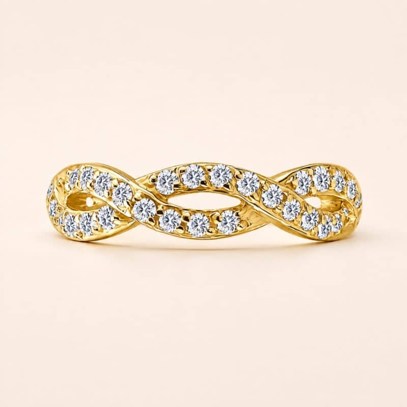 18K REAL GOLD HINGED INFINITY CONCH RING SET WITH PREMIUM ZIRCONIA