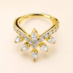 18K REAL GOLD HINGED CONCH CLICKER SET WITH PREMIUM ZIRCONIA
