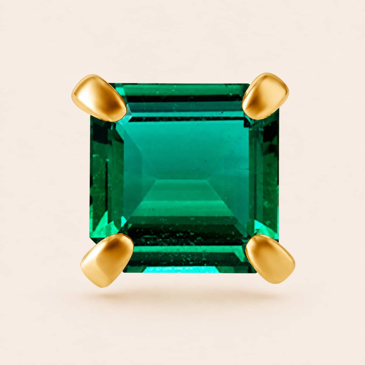 18K REAL GOLD INTERNAL ATTACHMENT SET WITH BRAZILIAN EMERALD
