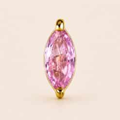 18K REAL GOLD INTERNAL ATTACHMENT SET WITH MARQUISE GENUINE PINK SAPPHIRE