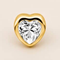 18K REAL GOLD INTERNAL ATTACHMENT SET WITH HEART SHAPE PREMIUM ZIRCONIA