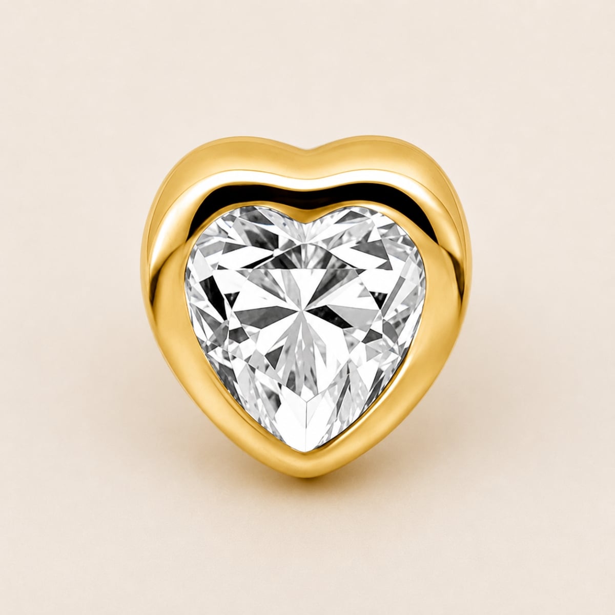 18K REAL GOLD INTERNAL ATTACHMENT SET WITH HEART SHAPE PREMIUM ZIRCONIA