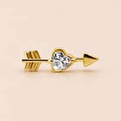 18K REAL GOLD INTERNAL ATTACHMENT SET WITH HEART SHAPE SWAROVSKI® ZIRCONIA