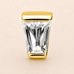 18K GOLD INTERNAL ATTACHMENT SET WITH TAPPERED BAGUETE PREMIUM ZIRCONIA