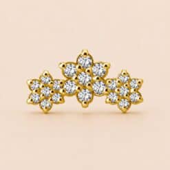 18K REAL GOLD INTERNAL FLOWER CLUSTER ATTACHMENT SET WITH SWAROVSKI® ZIRCONIA