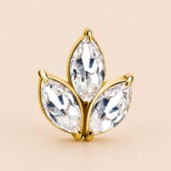 18K REAL GOLD INTERNAL ATTACHMENT SET WITH MARQUISE SHAPE SWAROVSKI® ZIRCONIA