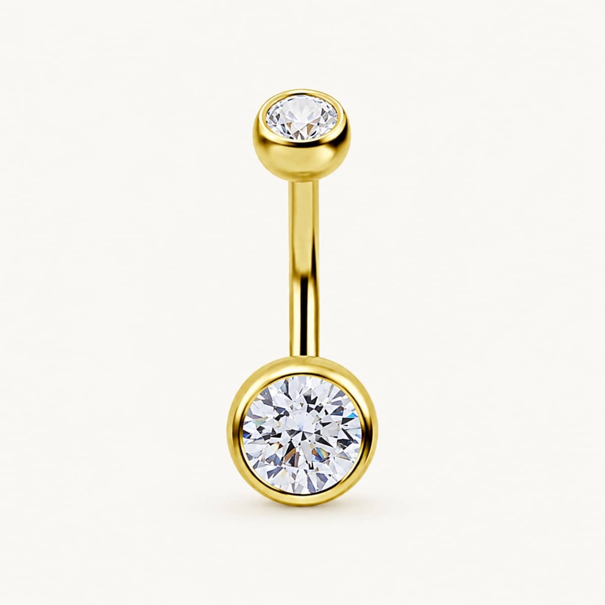 18K REAL GOLD INTERNAL BELLY BANANA SET WITH SWAROVSKI® ZIRCONIA