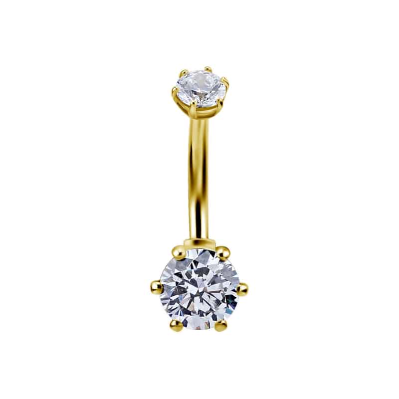 18K REAL GOLD INTERNAL BELLY BANANA SET WITH SWAROVSKI® ZIRCONIA – Bild 5