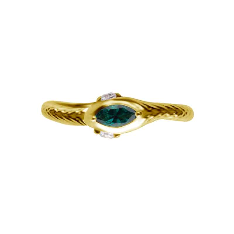 18K REAL GOLD HINGED SNAKE CONCH RING SET WITH MARQUISE PREMIUM NANO GEMS – Bild 2