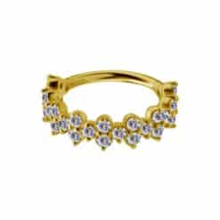 18K REAL GOLD HINGED CONCH RING SET WITH PREMIUM ZIRCONIA