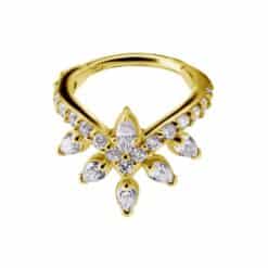 18K REAL GOLD HINGED CONCH CLICKER SET WITH PREMIUM ZIRCONIA