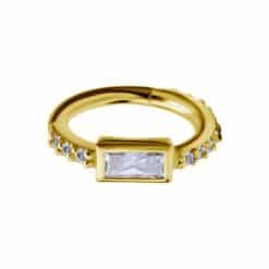 18K REAL GOLD HINGED RING SET WITH PREMIUM ZIRCONIA