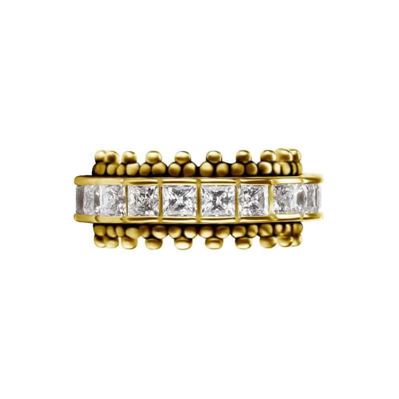 18K REAL GOLD HINGED SEGMENT RING SET WITH PREMIUM ZIRCONIA – Bild 2