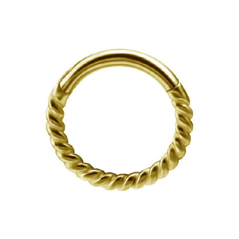 18K REAL GOLD TWISTED ROPE DESIGN HINGED SEGMENT RING – Bild 3