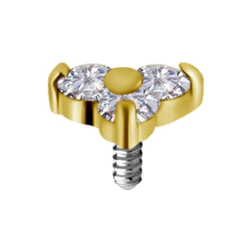 18K REAL GOLD INTERNAL TRINITY ATTACHMENT SET WITH GEMSTONE (LAB CREATED DIAMONDS/ NANO GEM, SAPHIRE OR RUBY) – Bild 3