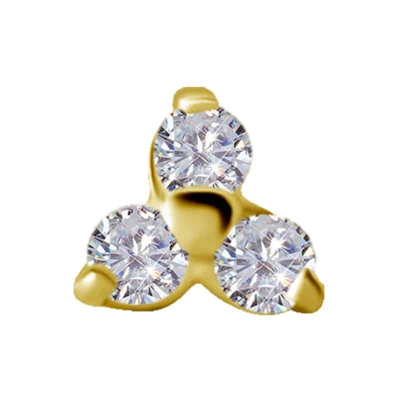 18K REAL GOLD INTERNAL TRINITY ATTACHMENT SET WITH GEMSTONE (LAB CREATED DIAMONDS/ NANO GEM, SAPHIRE OR RUBY) – Bild 2