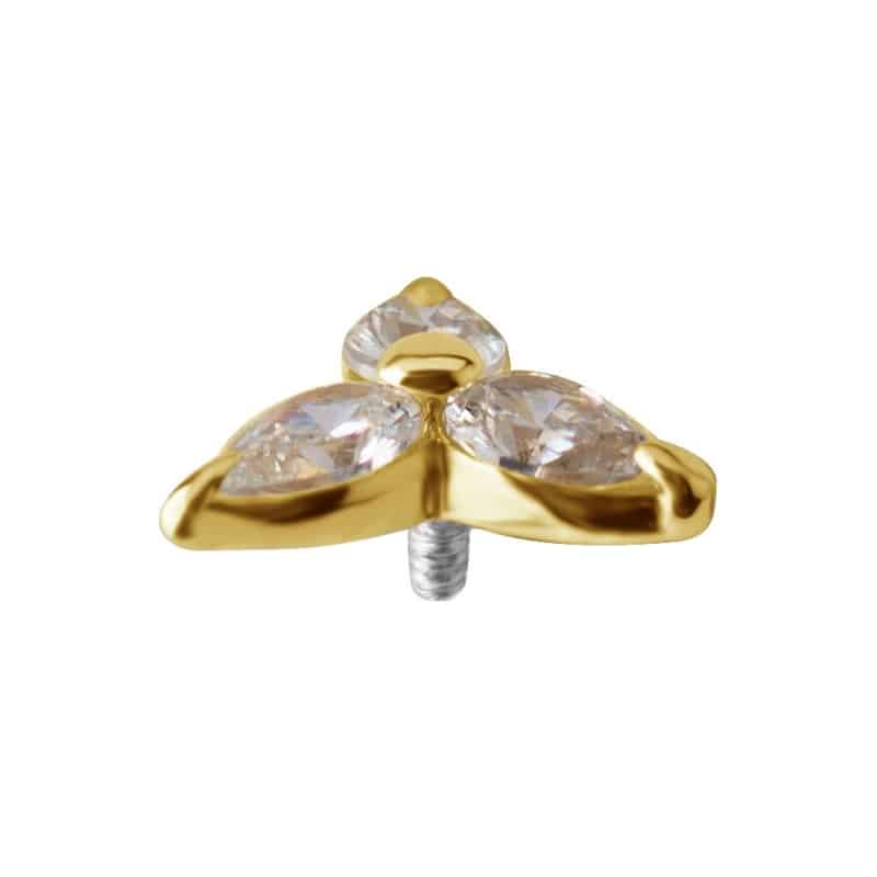18K REAL GOLD INTERNAL ATTACHMENT SET WITH PEAR SHAPE SWAROVSKI® ZIRCONIA – Bild 3